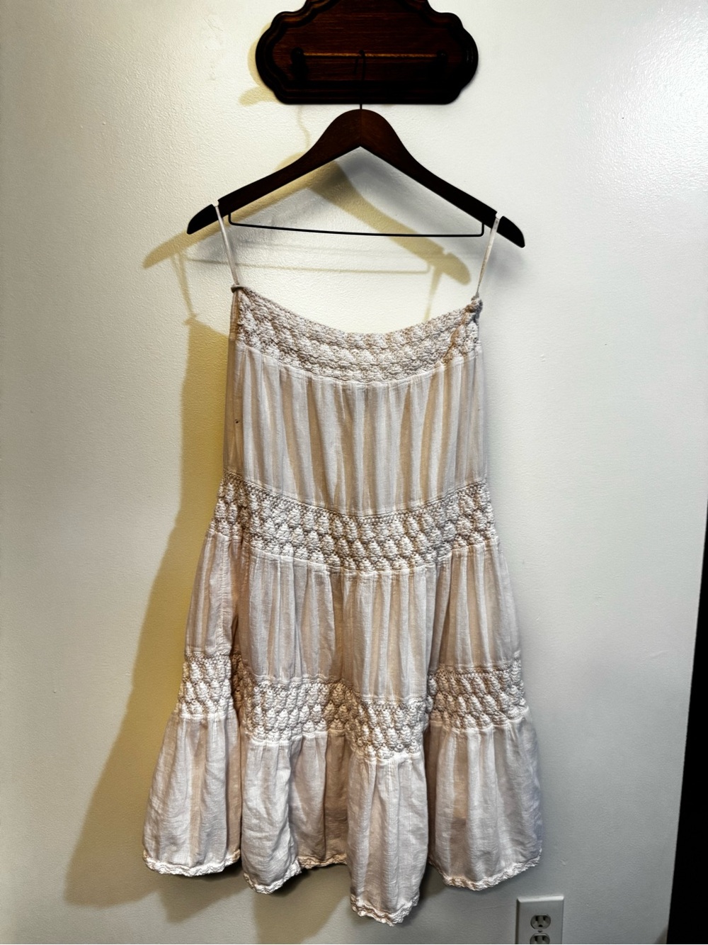 Cream Tiered Summer skirt